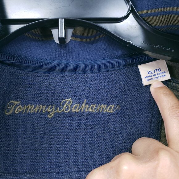 Tommy Bahama Mens XL Blue Full Zip Sweater Jacket Soft Cotton Comfort - Picture 3 of 16
